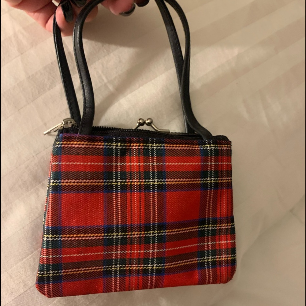 Cute Red and black Plaid mini bag perfect for Christmas fashion!